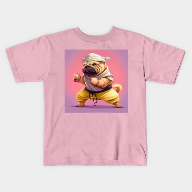 Sharpei Ninja Kids T-Shirt by The Bark Side